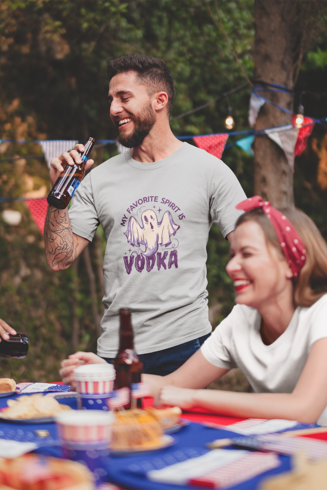 My Favourite Spirit Is Vodka Printed T-Shirt For Men - WowWaves - 7