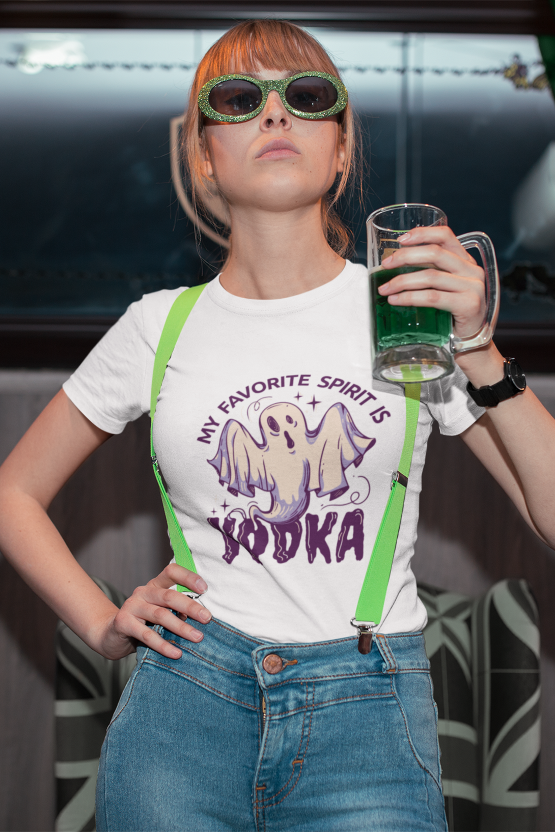 My Favourite Spirit Is Vodka Printed T-Shirt For Women - WowWaves - 2