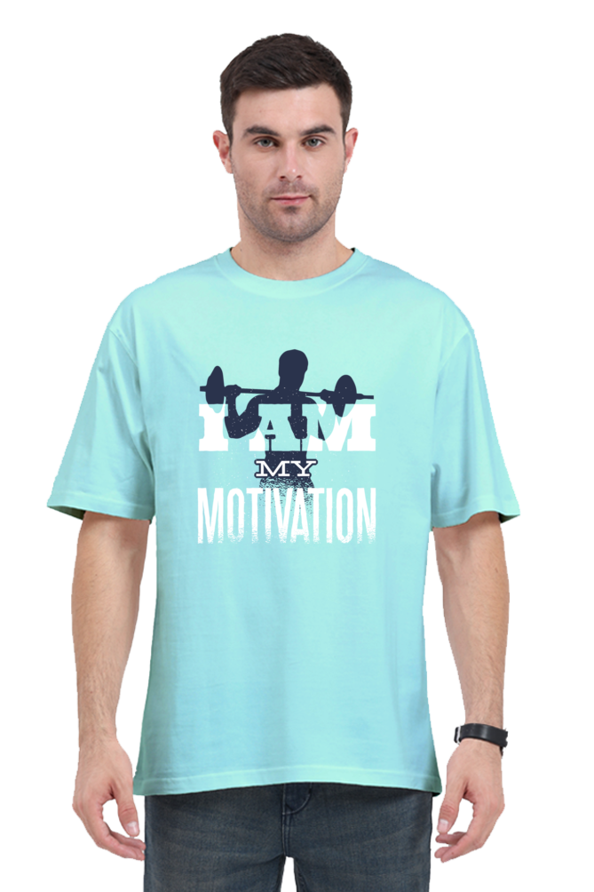 I Am My Motivation Printed Oversized T-Shirt For Men - WowWaves - 7