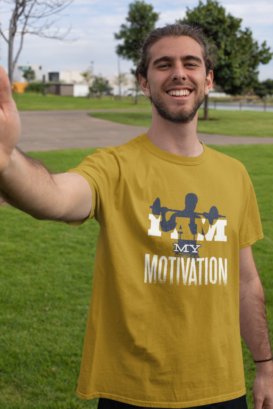 I Am My Motivation Printed Oversized T-Shirt For Men - WowWaves - 5