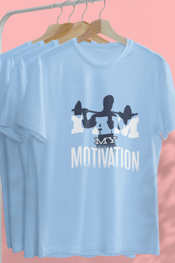 I Am My Motivation Printed Oversized T-Shirt For Men - WowWaves
