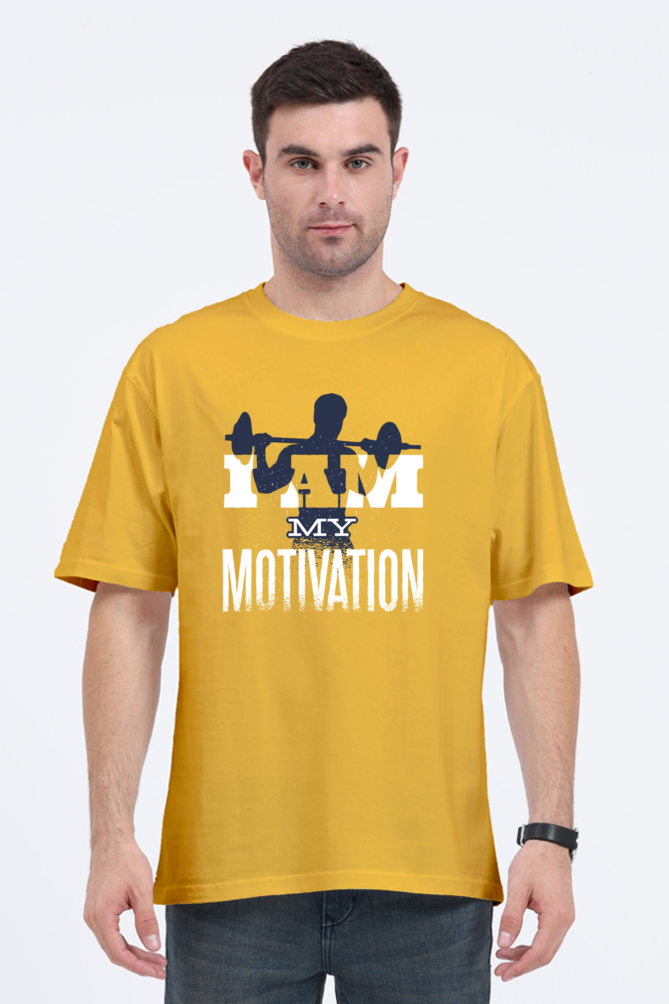 I Am My Motivation Printed Oversized T-Shirt For Men - WowWaves - 9