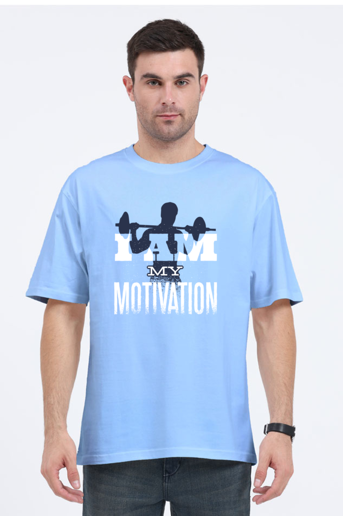I Am My Motivation Printed Oversized T-Shirt For Men - WowWaves - 8
