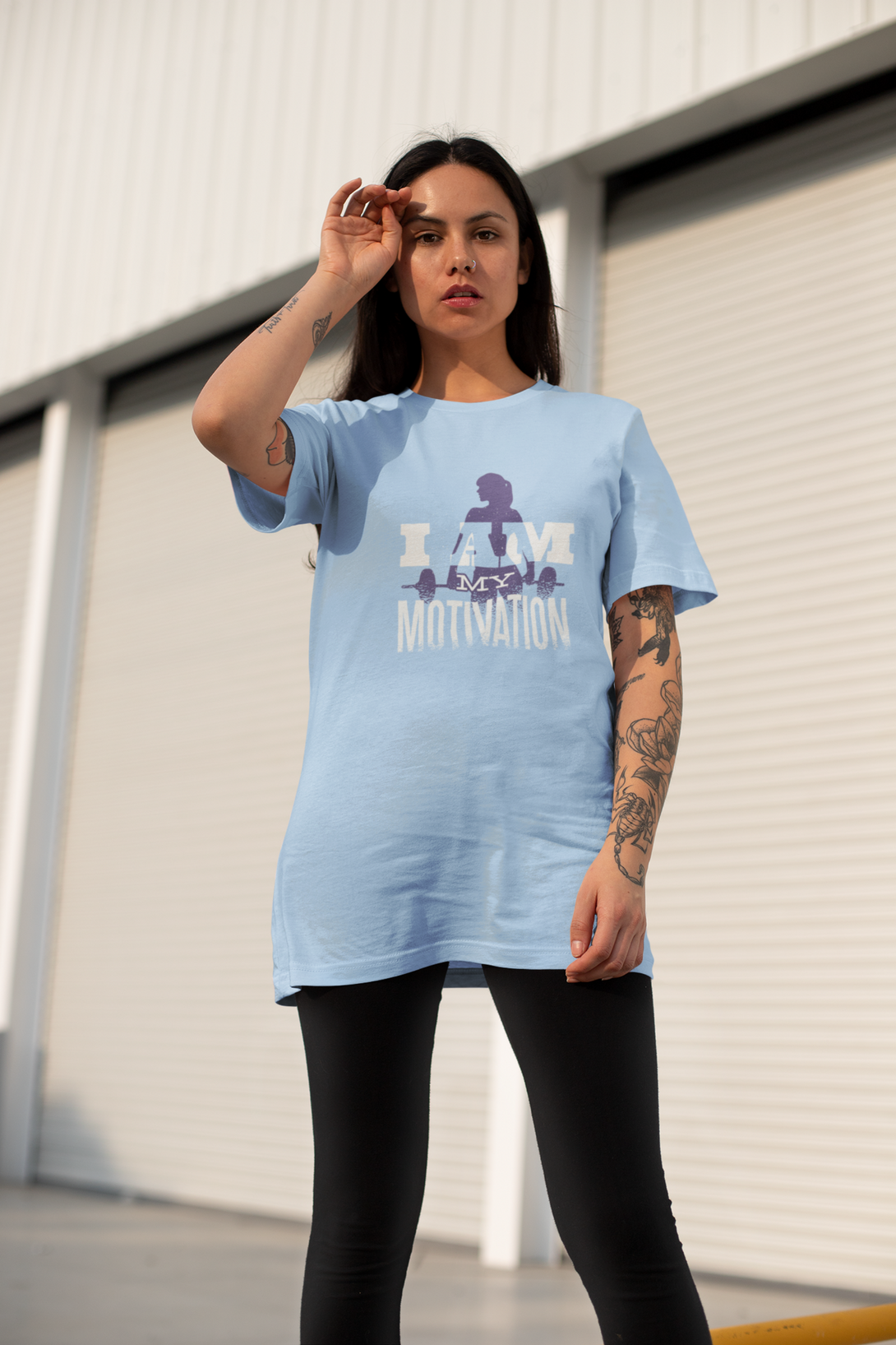I Am My Motivation Printed Oversized T-Shirt For Women - WowWaves - 3