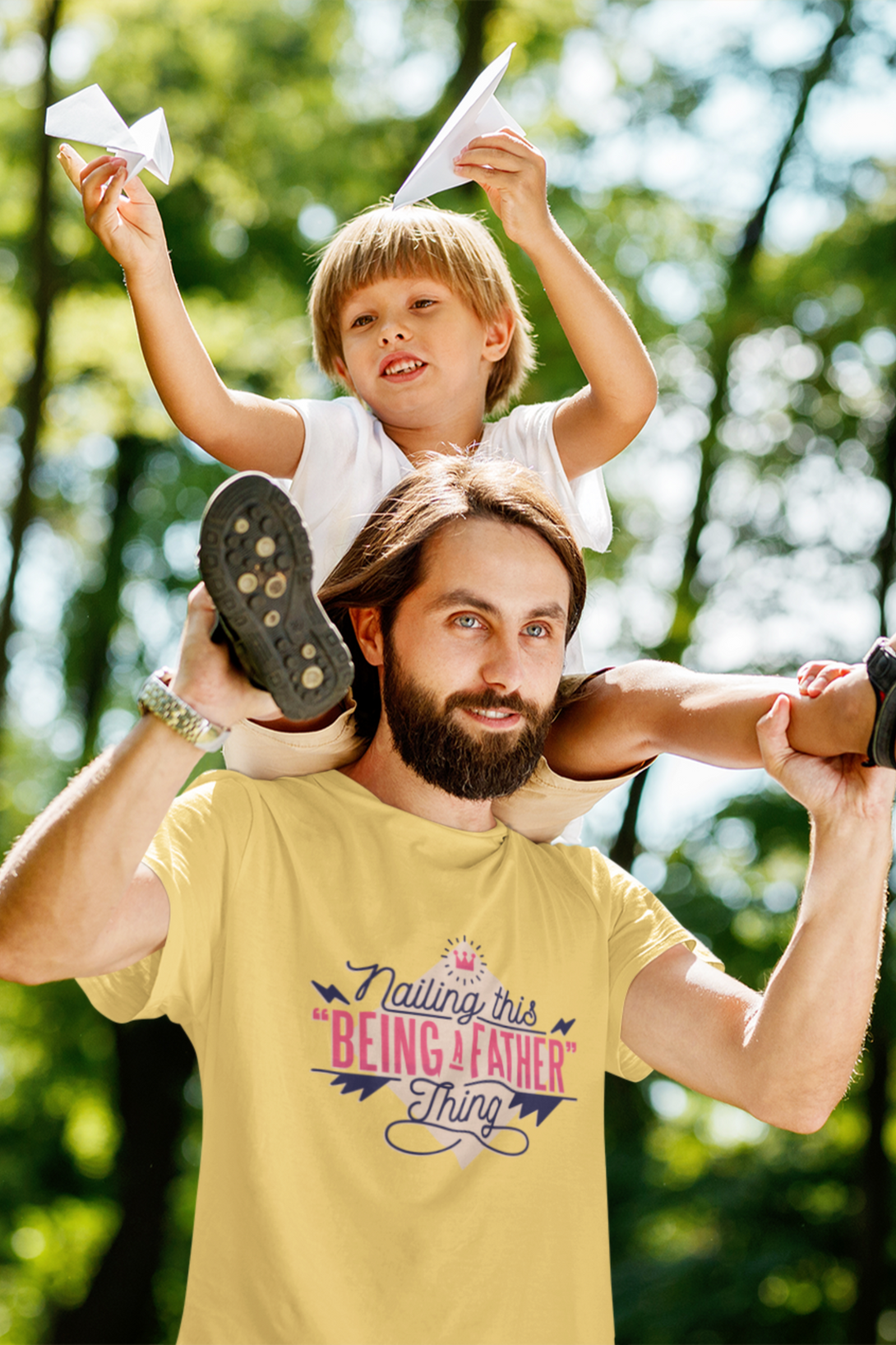 Nailing This Being A Father Thing Printed T-Shirt For Men - WowWaves