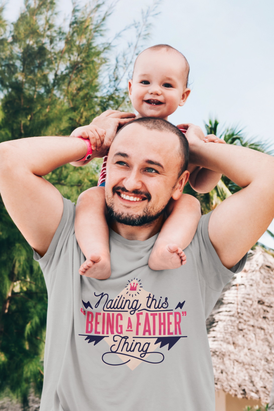 Nailing This Being A Father Thing Printed T-Shirt For Men - WowWaves - 4