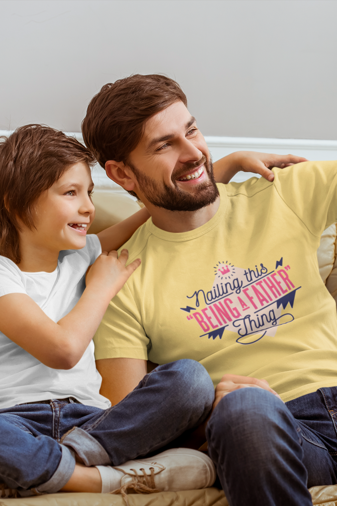 Nailing This Being A Father Thing Printed T-Shirt For Men - WowWaves - 3