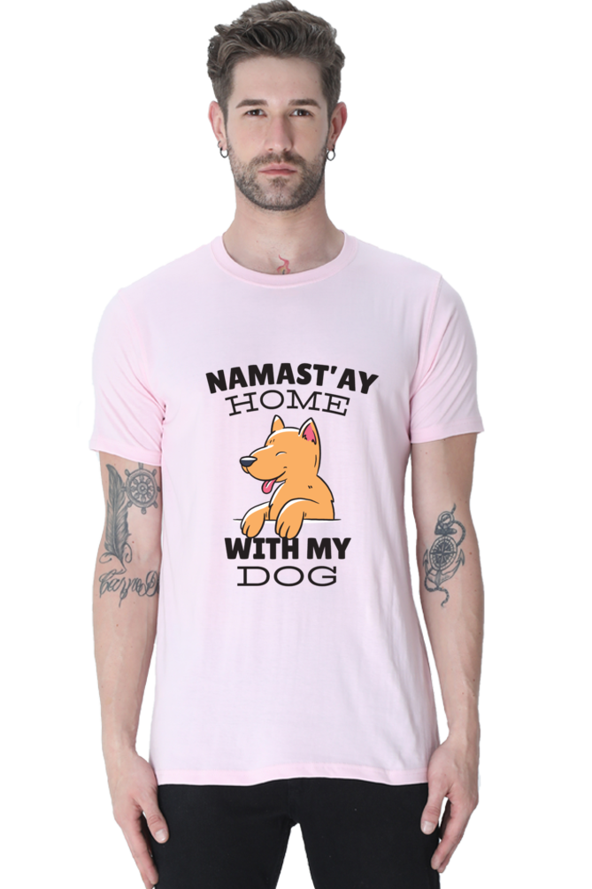 Namastay Home Dog Printed T-Shirt For Men - WowWaves - 9