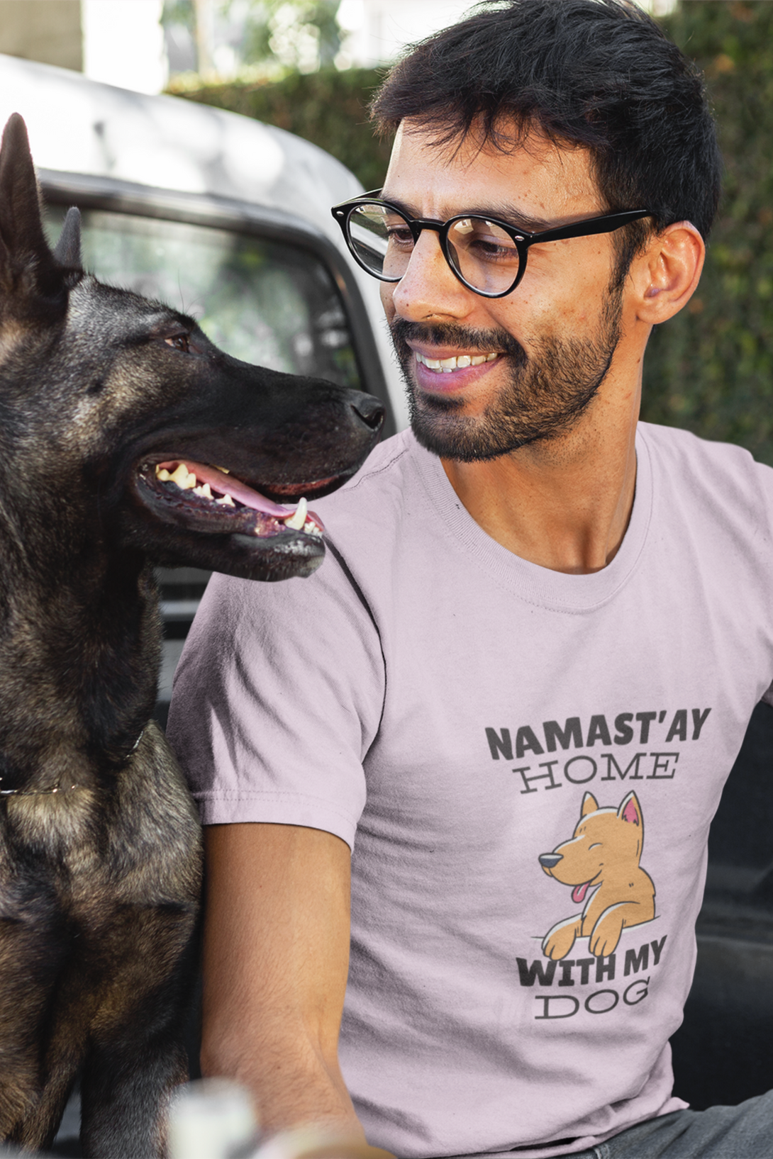 Namastay Home Dog Printed T-Shirt For Men - WowWaves - 3