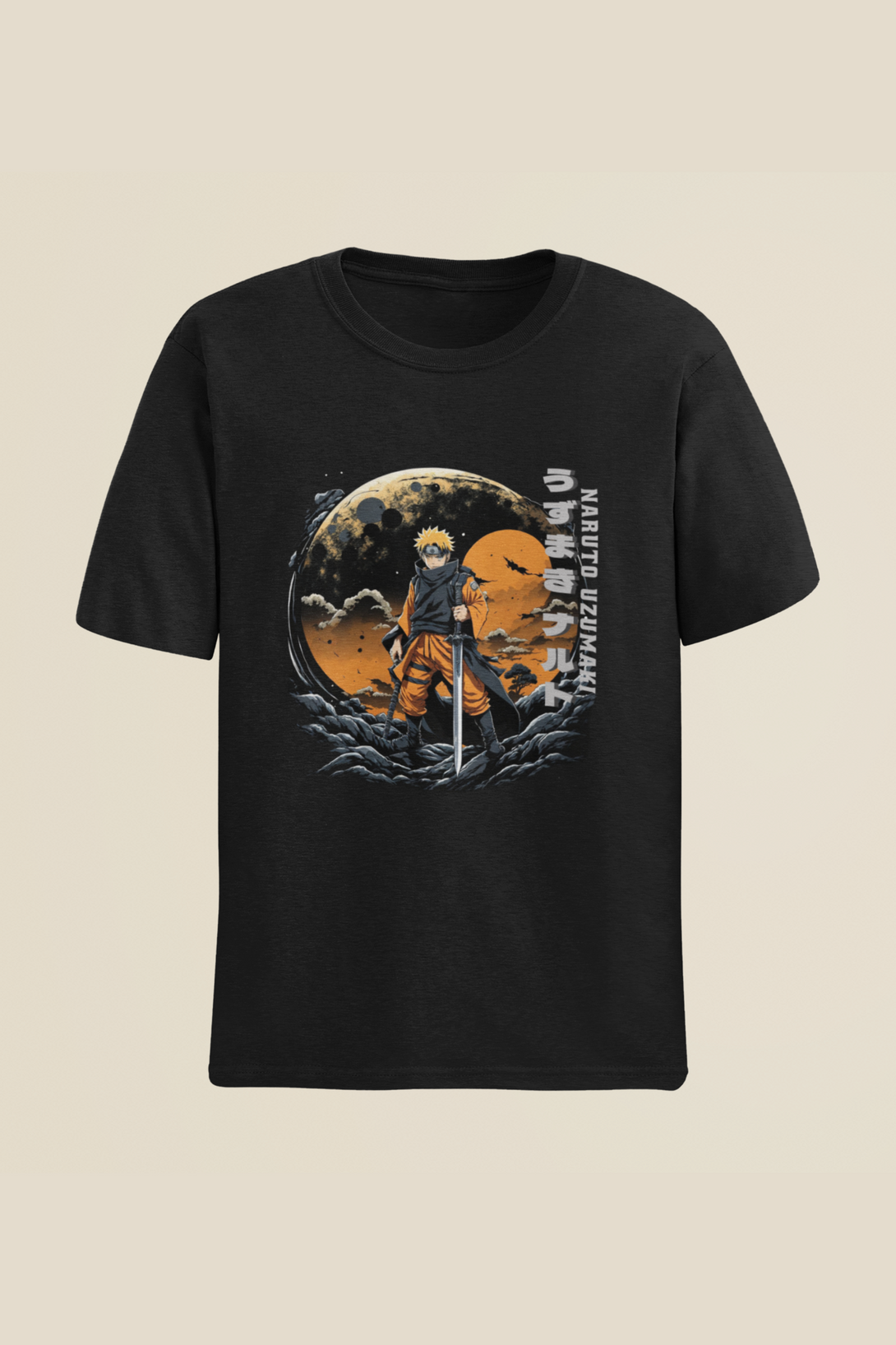 Anime Naruto Black Printed Oversized T-Shirt For Men - WowWaves - 2