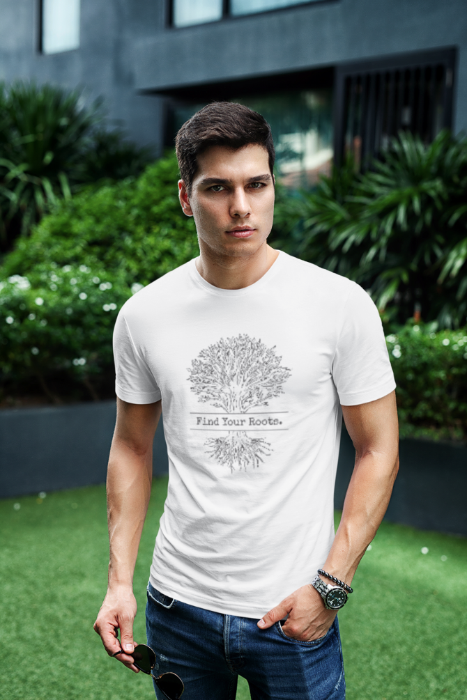 Find Your Roots Printed T-Shirt For Men - WowWaves