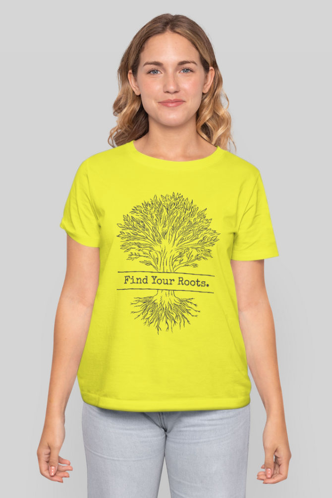 Find Your Roots Printed T-Shirt For Women - WowWaves - 14