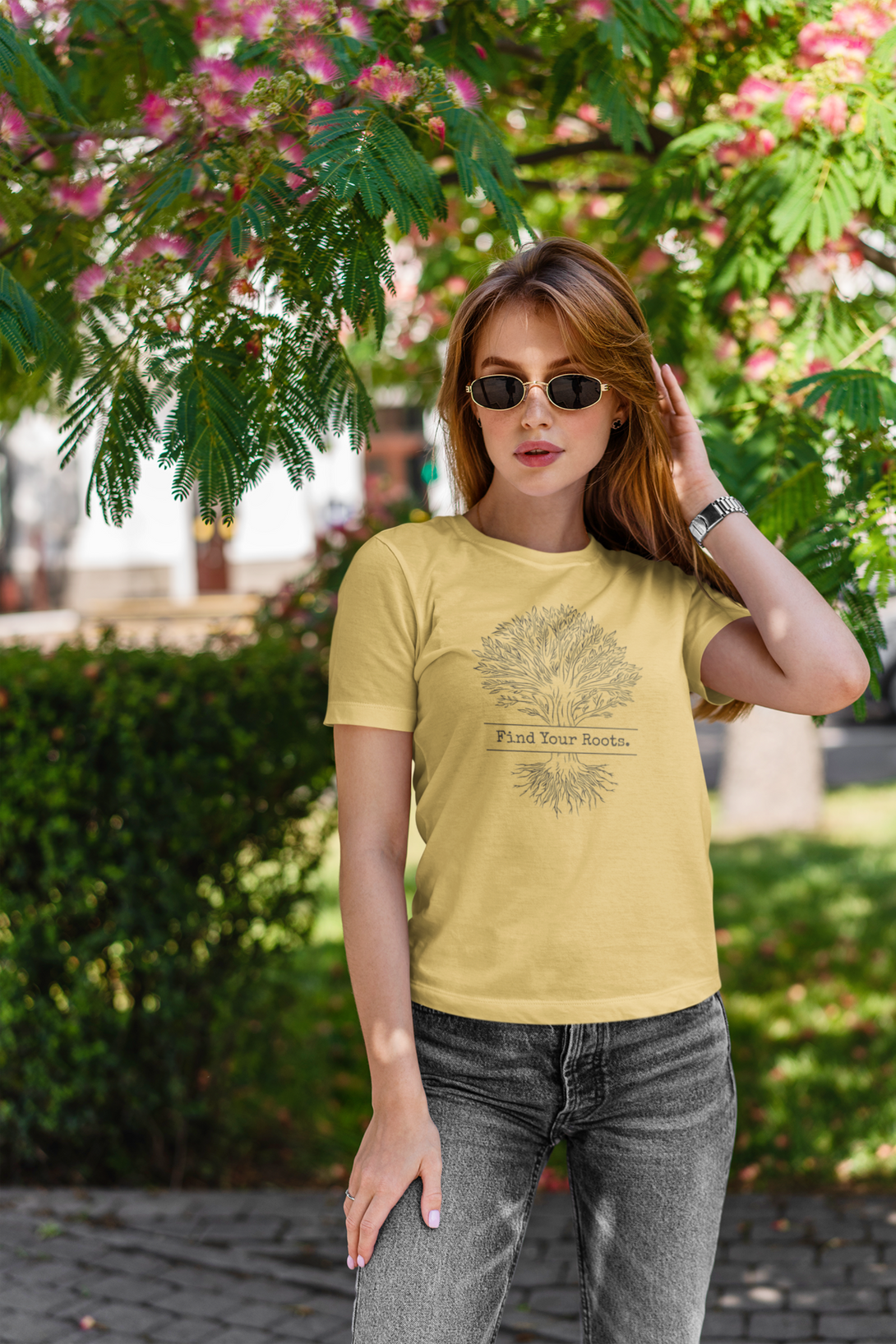 Find Your Roots Printed T-Shirt For Women - WowWaves