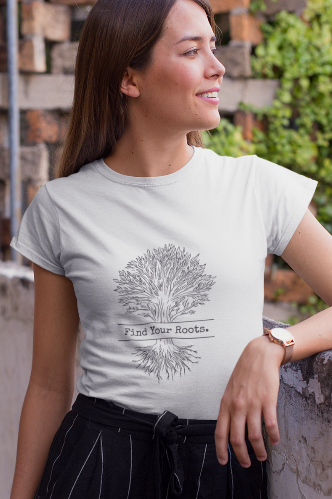 Find Your Roots Printed T-Shirt For Women - WowWaves - 4