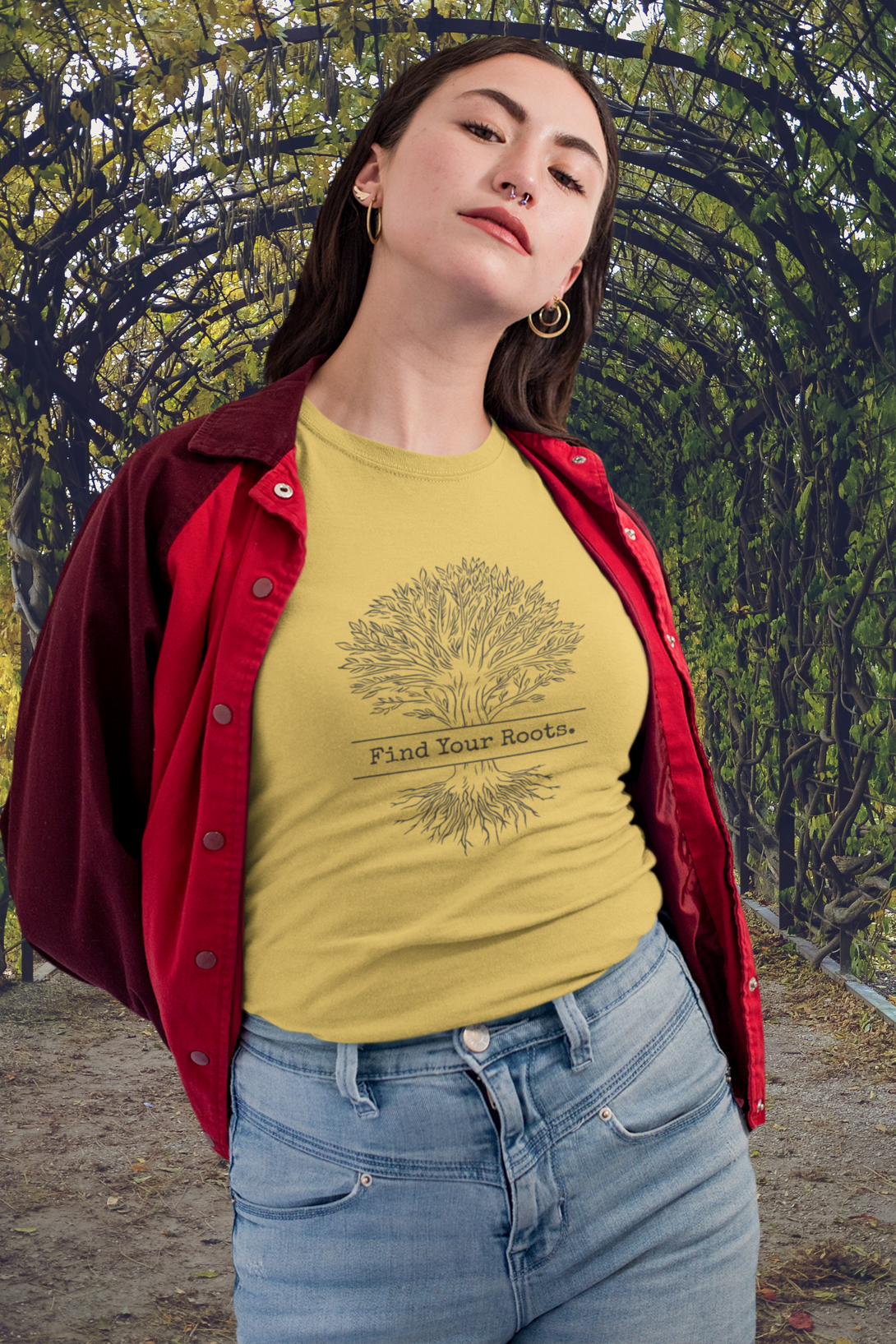 Find Your Roots Printed T-Shirt For Women - WowWaves - 3