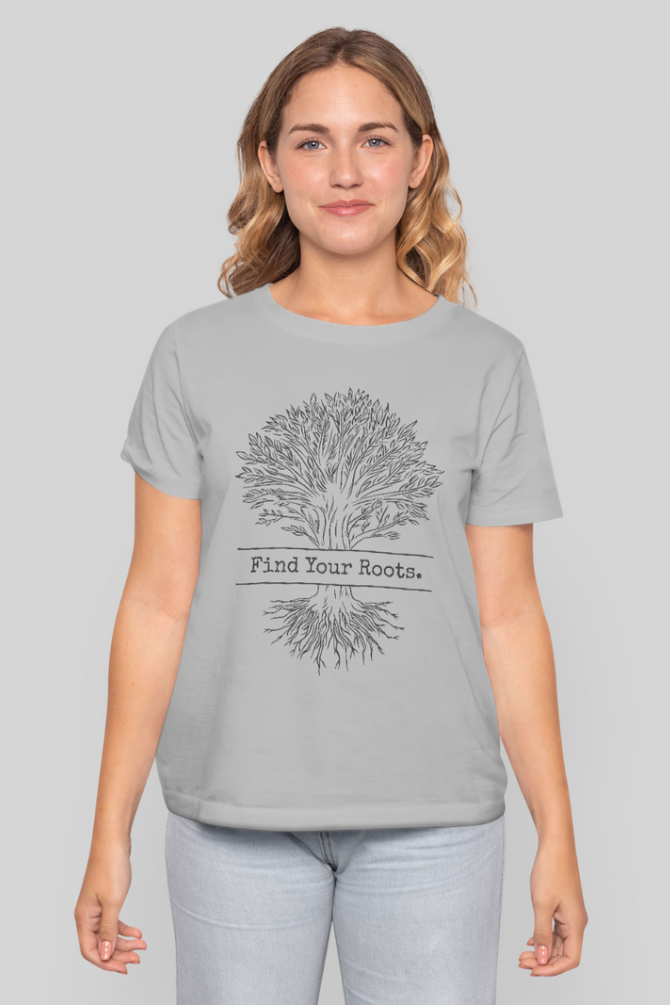 Find Your Roots Printed T-Shirt For Women - WowWaves - 13