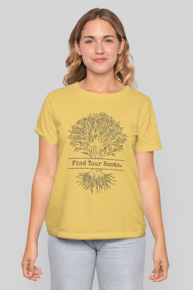 Find Your Roots Printed T-Shirt For Women - WowWaves - 15