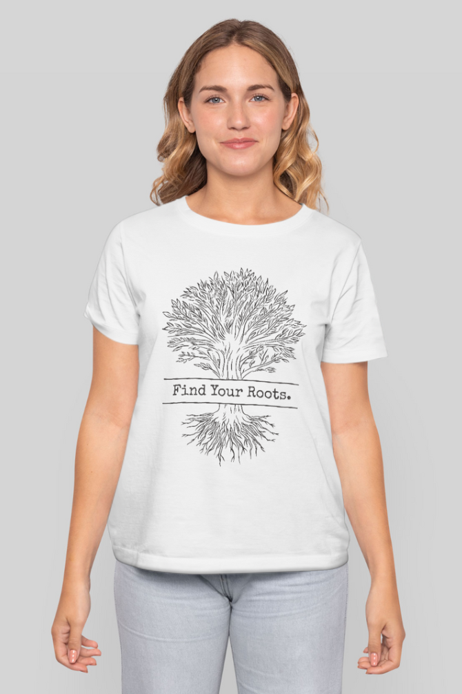 Find Your Roots Printed T-Shirt For Women - WowWaves - 11