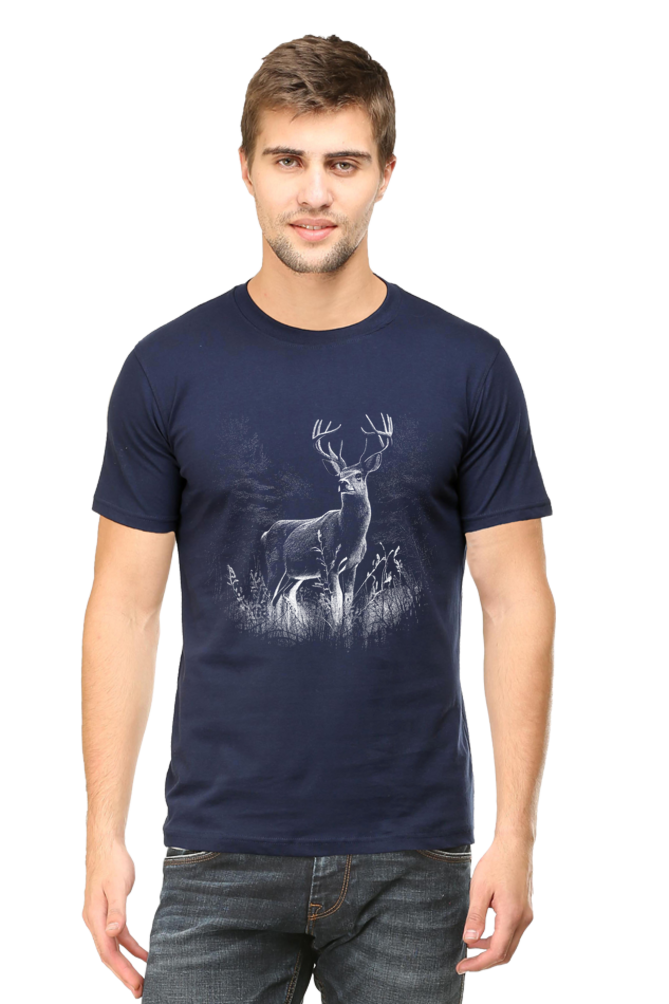 Nature Graceful Deer Printed T-Shirt For Men - WowWaves - 11