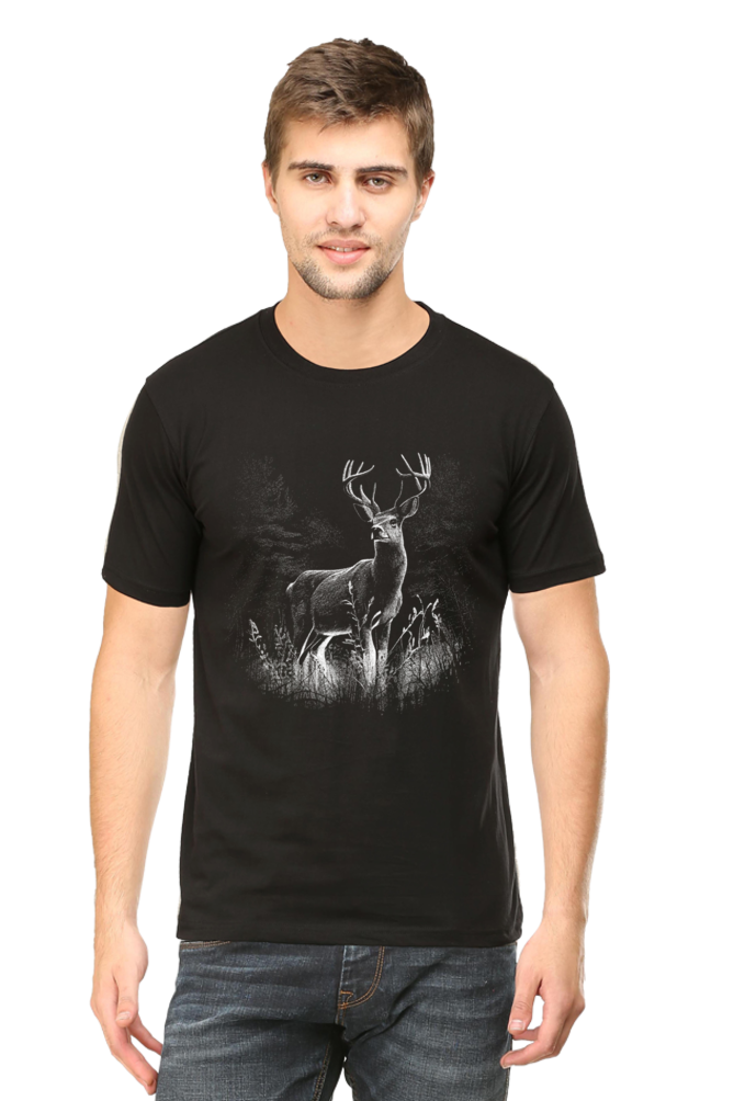 Nature Graceful Deer Printed T-Shirt For Men - WowWaves - 9