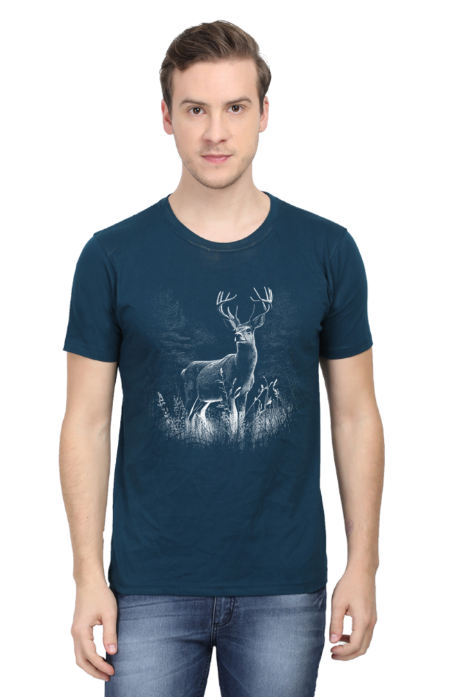 Nature Graceful Deer Printed T-Shirt For Men - WowWaves - 10