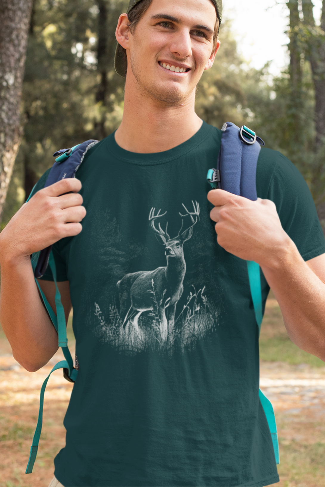 Nature Graceful Deer Printed T-Shirt For Men - WowWaves - 2