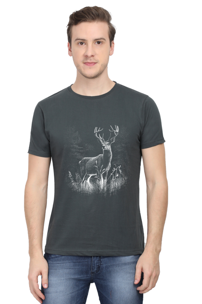 Nature Graceful Deer Printed T-Shirt For Men - WowWaves - 12