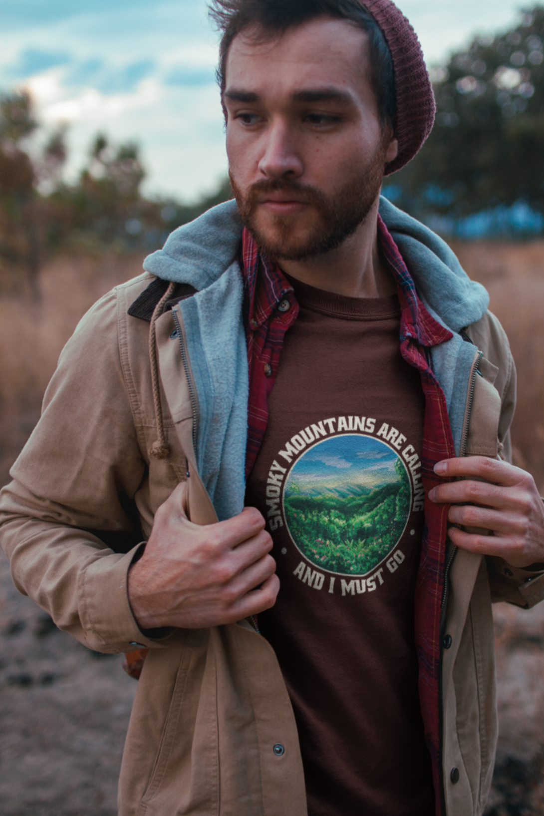 Smoky Mountains Are Calling Printed T-Shirt For Men - WowWaves - 6