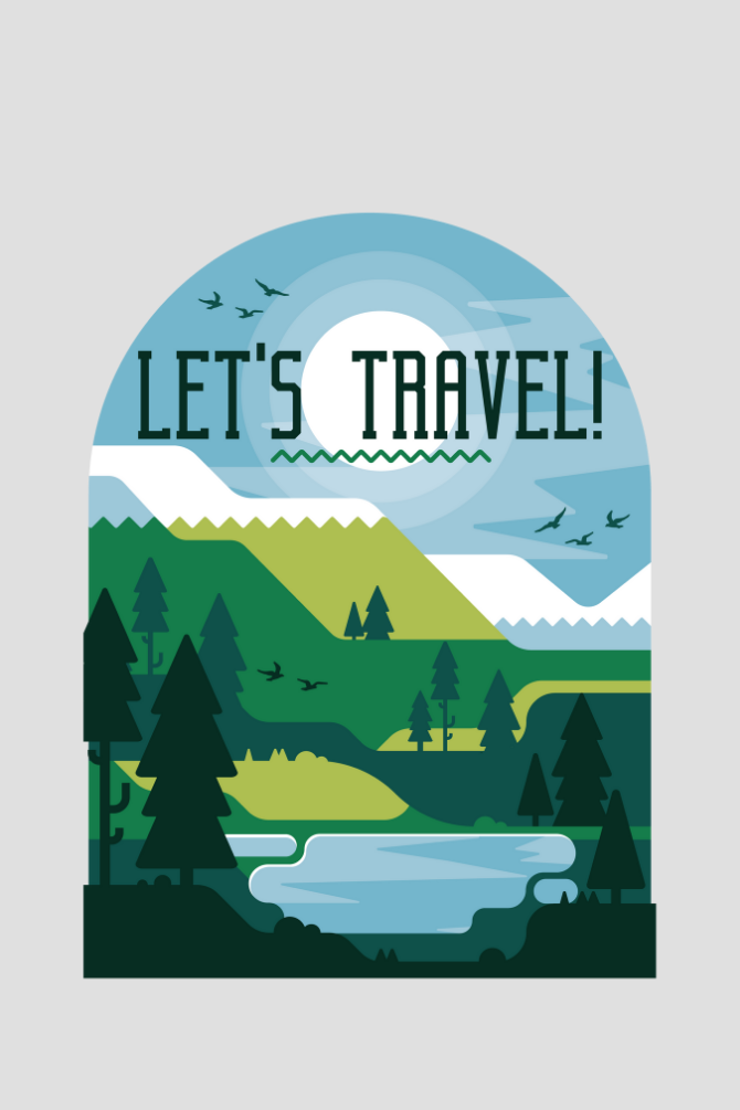 Let'S Travel Printed T-Shirt For Men - WowWaves - 1