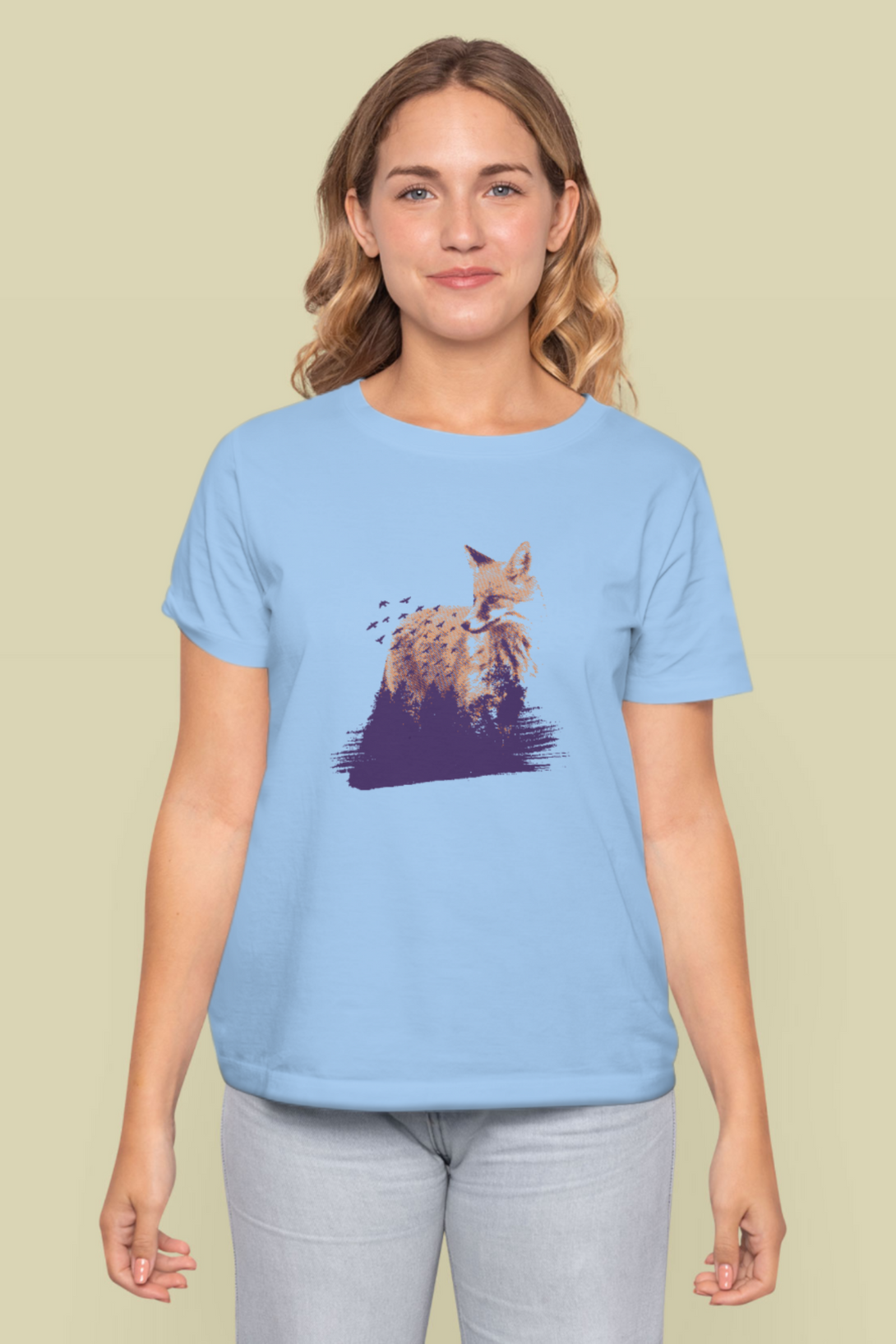 Forest Fox Printed T-Shirt For Women - WowWaves - 10