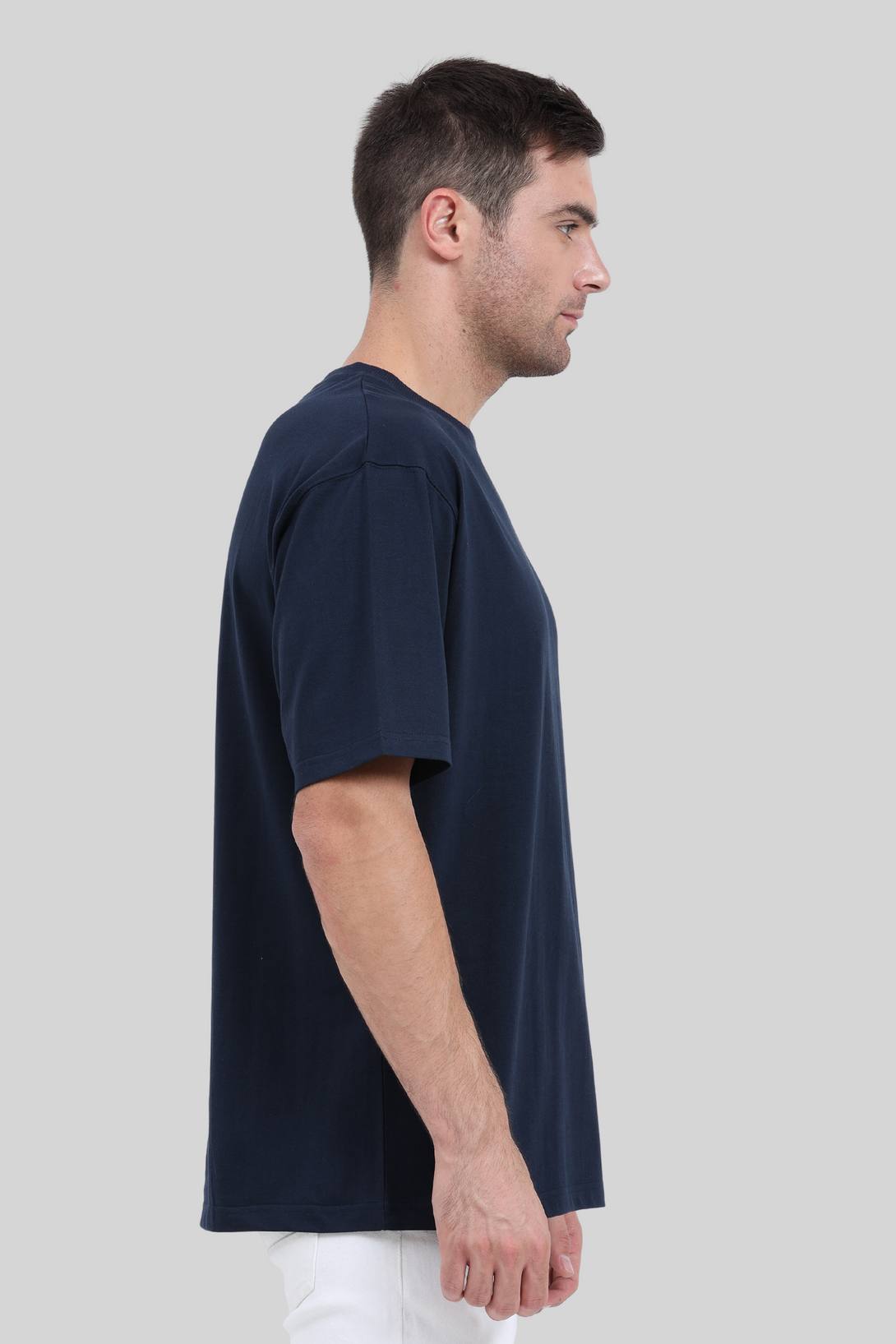 Navy Blue Oversized T-Shirt For Men - WowWaves - 5