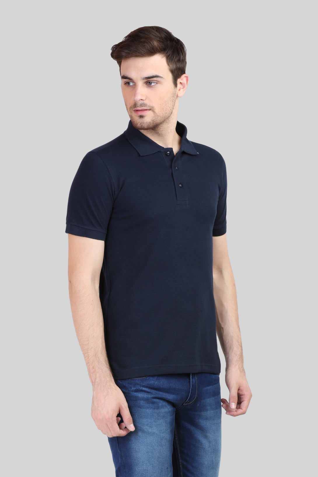 Navy Blue Polo T-Shirt For Men - WowWaves - 6