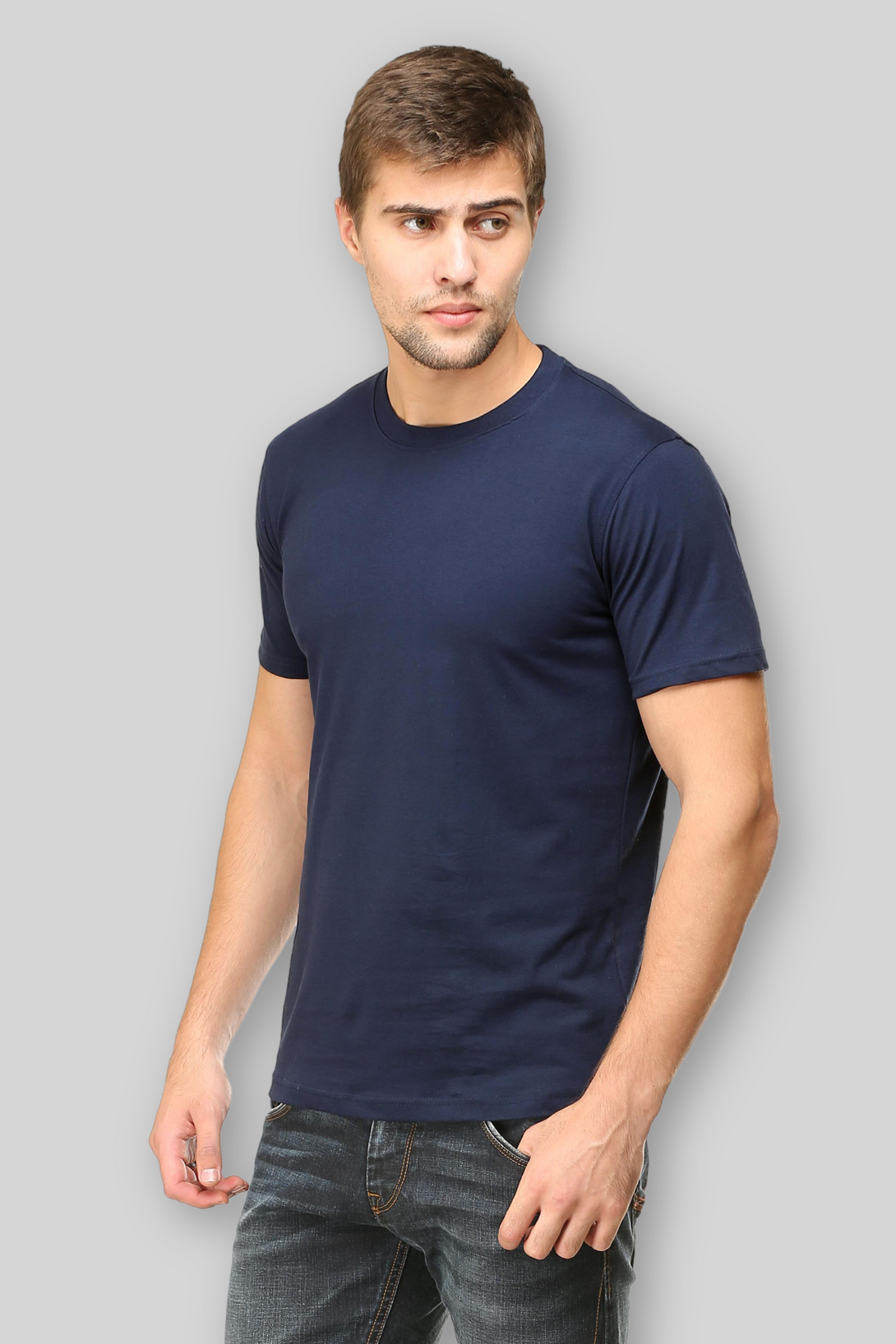 Navy Blue T-Shirt For Men - WowWaves - 5