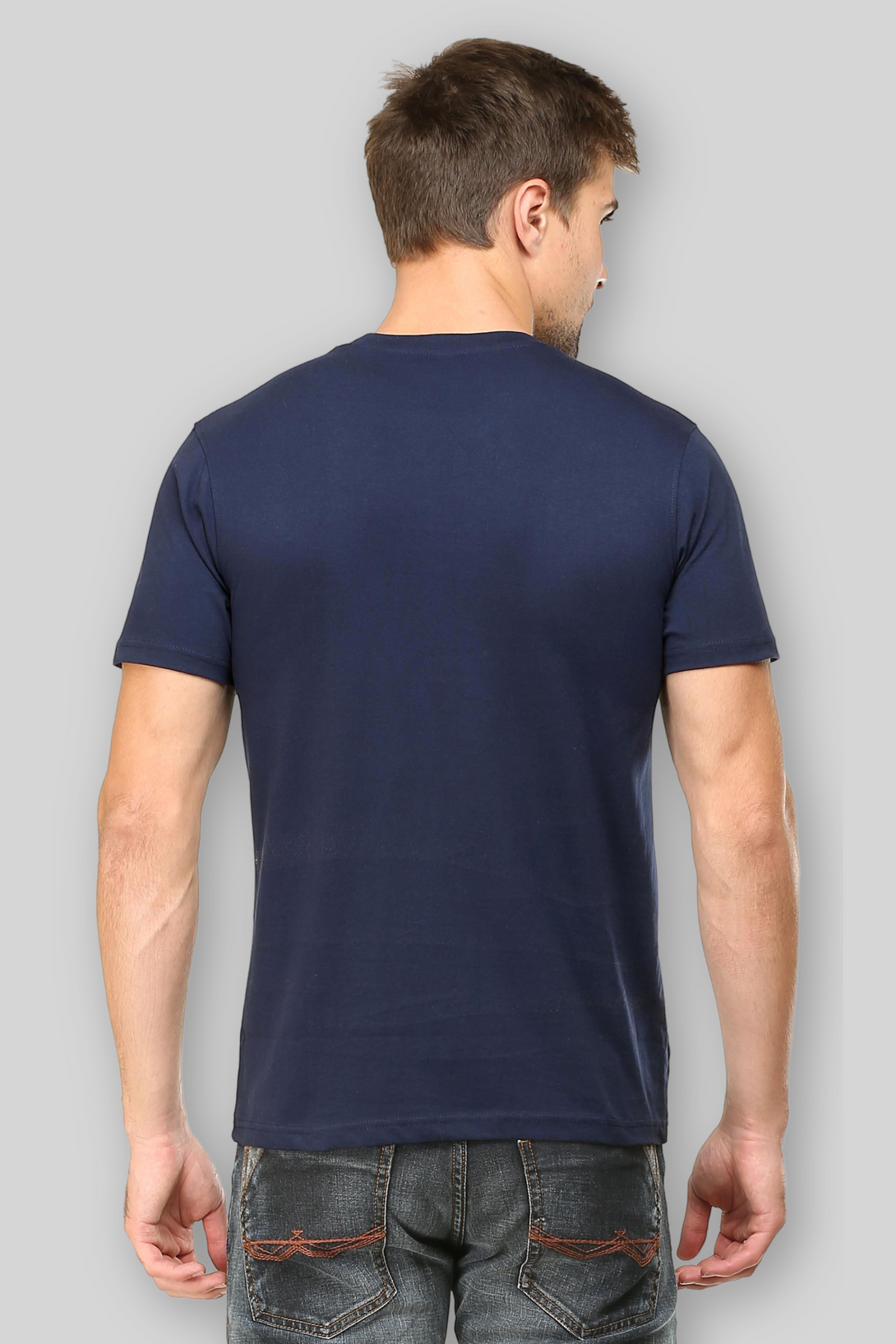 Navy Blue T-Shirt For Men - WowWaves - 4