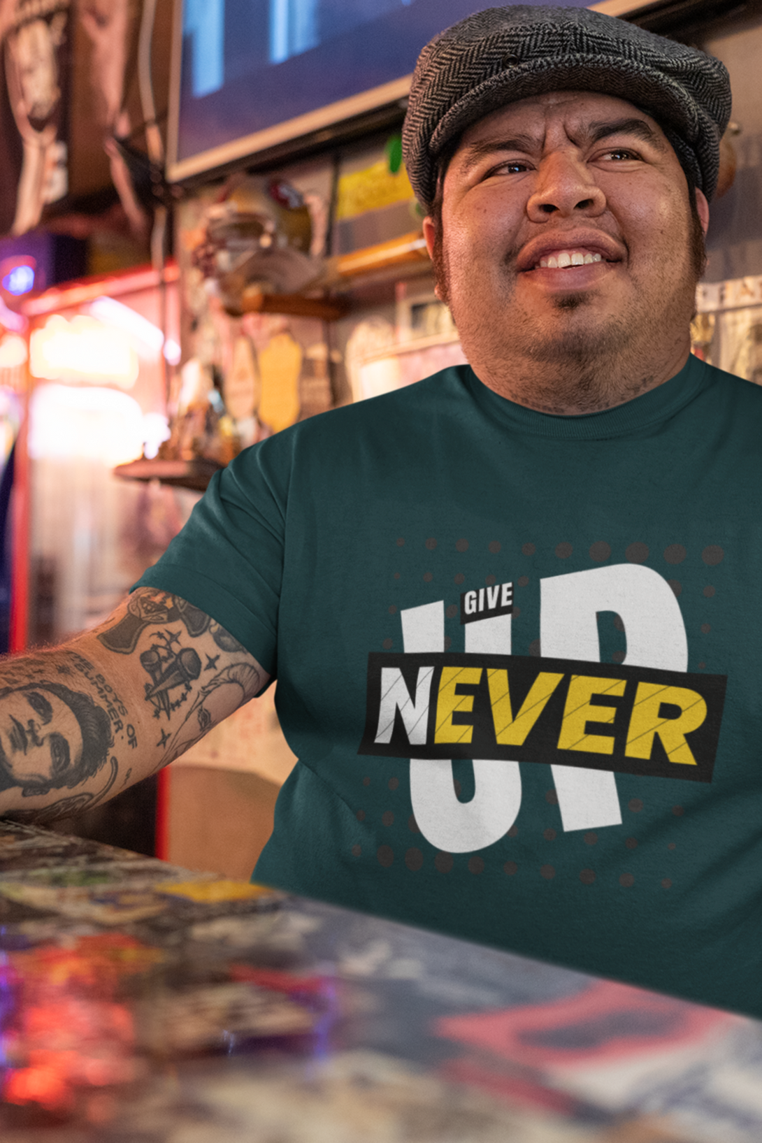 Never Give Up Printed T-Shirt For Men - WowWaves - 9