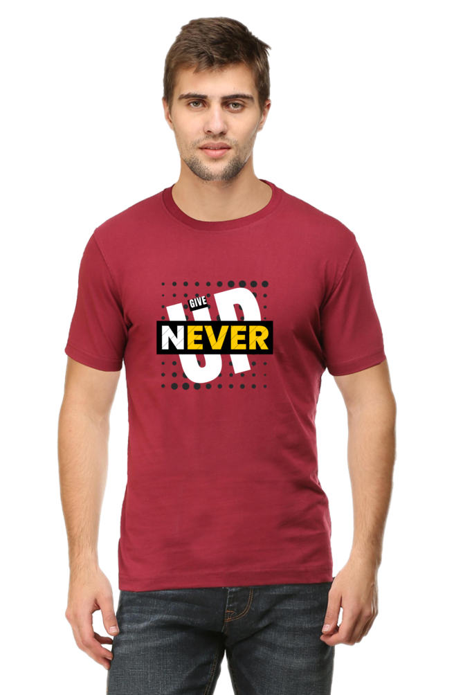 Never Give Up Printed T-Shirt For Men - WowWaves - 10