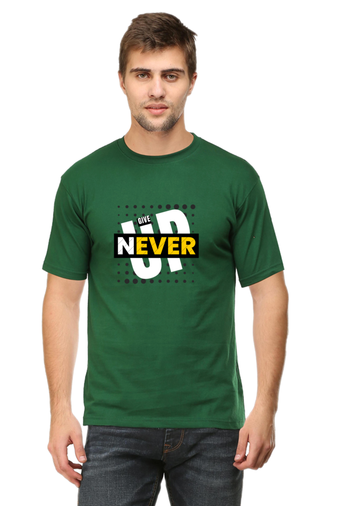 Never Give Up Printed T-Shirt For Men - WowWaves - 11