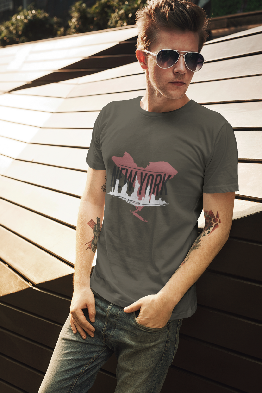 New York Skyline Printed T-Shirt For Men - WowWaves - 5