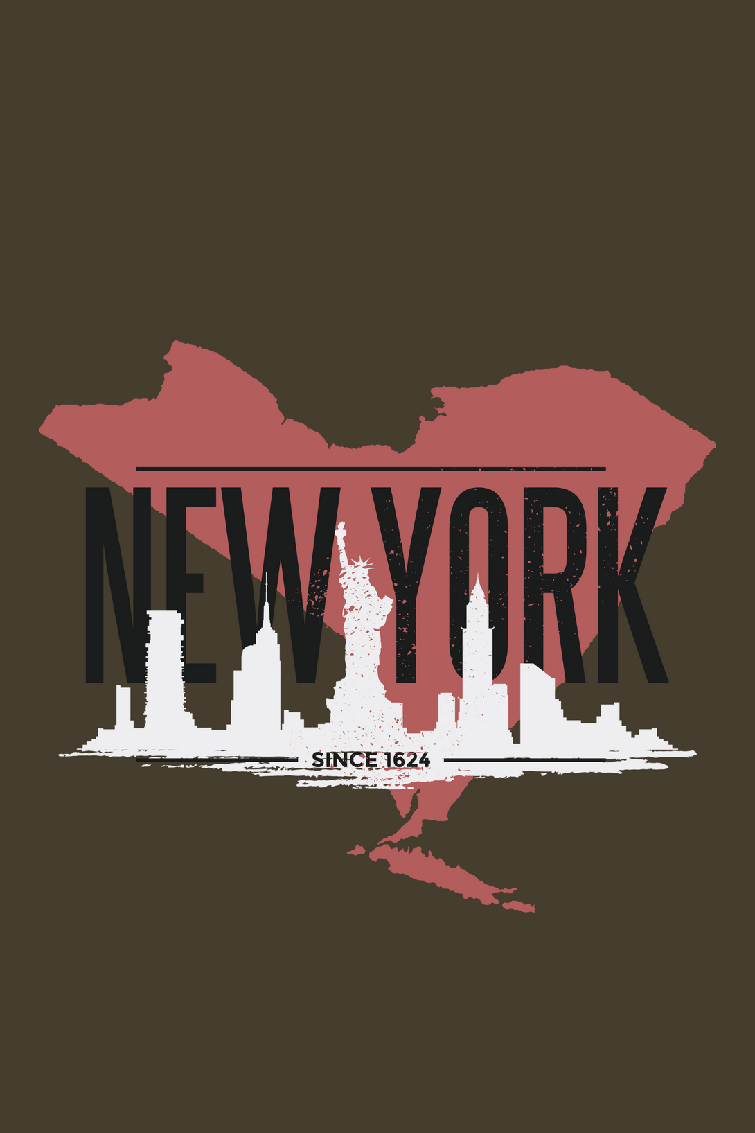 New York Skyline Printed T-Shirt For Men - WowWaves - 1