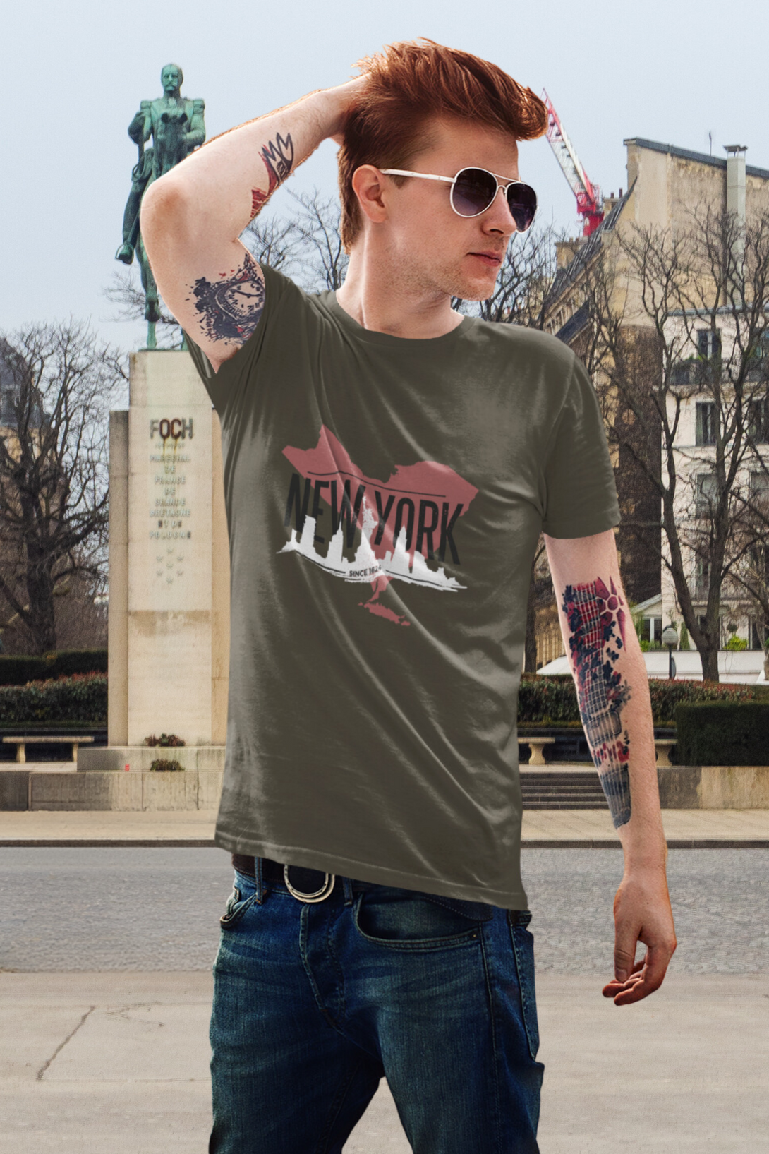 New York Skyline Printed T-Shirt For Men - WowWaves - 4