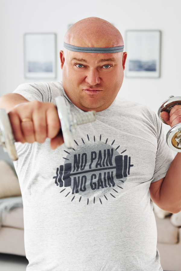 No Pain No Gain Printed T-Shirt For Men - WowWaves