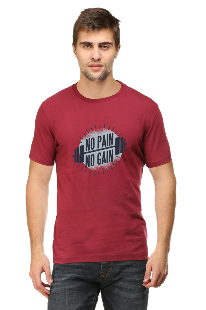No Pain No Gain Printed T-Shirt For Men - WowWaves - 8