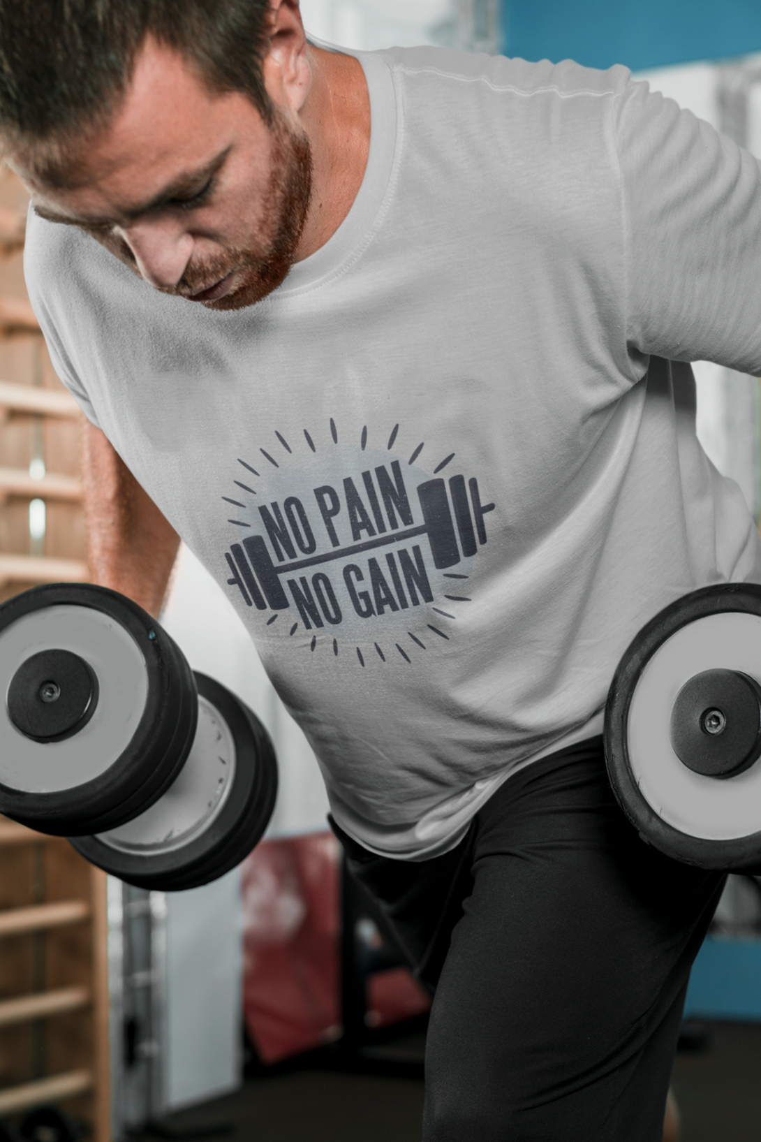 No Pain No Gain Printed T-Shirt For Men - WowWaves - 6