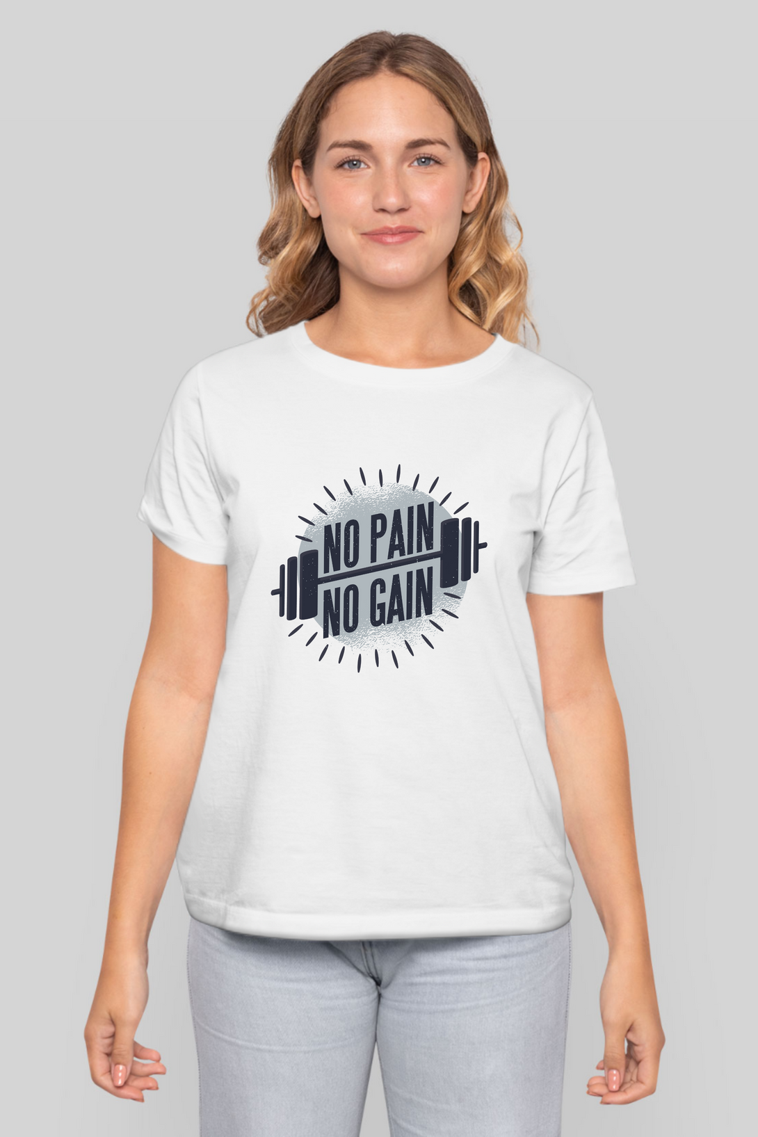 No Pain No Gain Printed T-Shirt For Women - WowWaves - 9