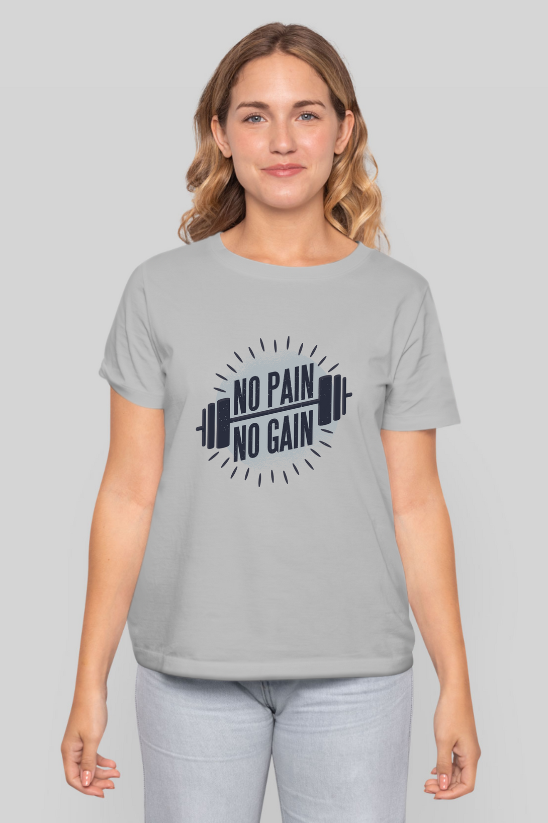 No Pain No Gain Printed T-Shirt For Women - WowWaves - 8