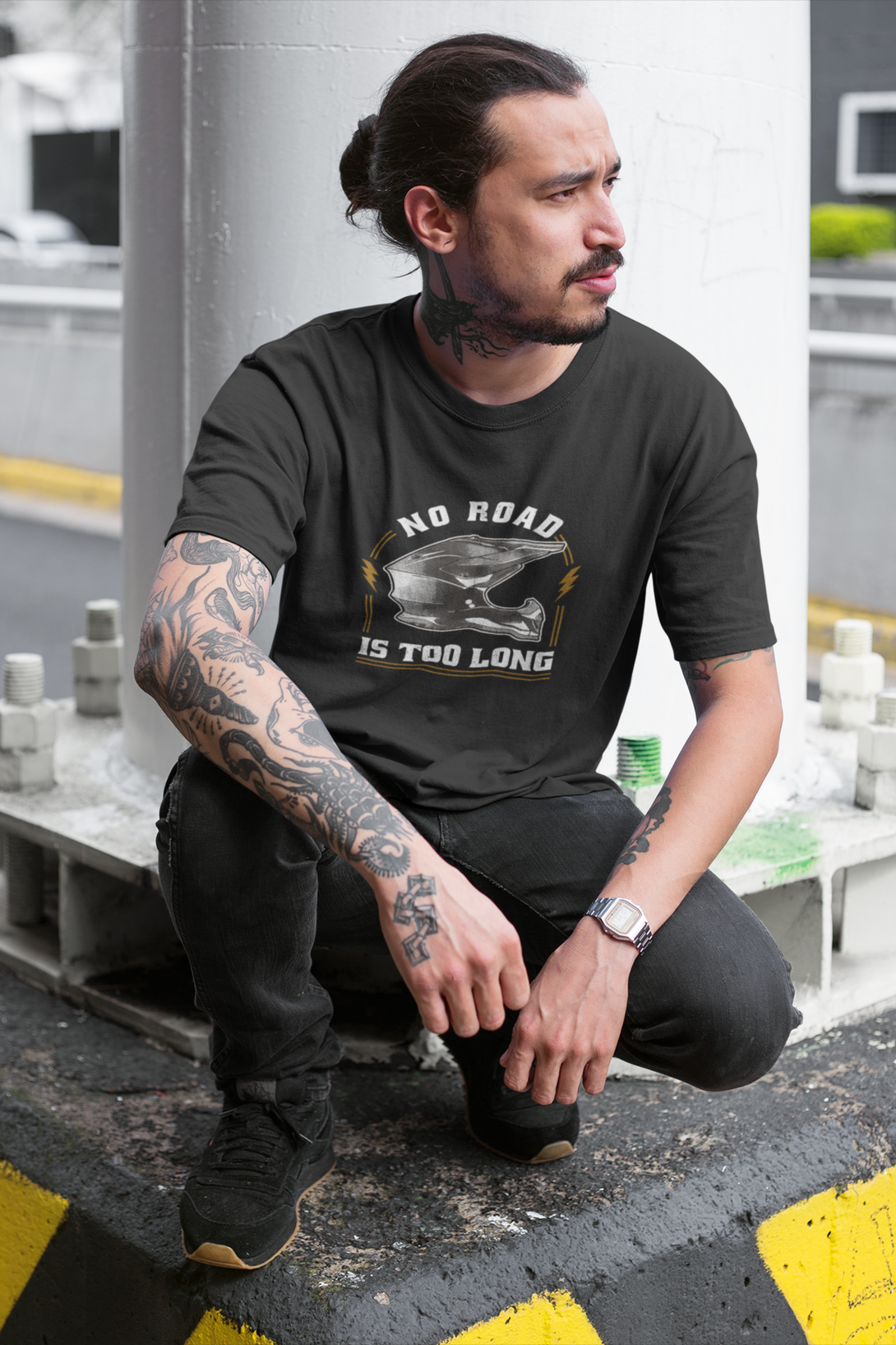 No Road Is Too Long Printed T-Shirt For Men - WowWaves - 6