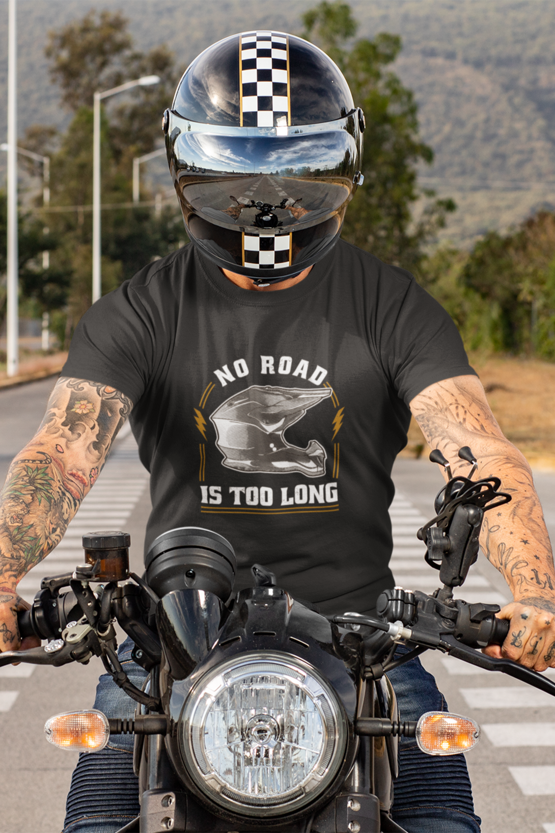 No Road Is Too Long Printed T-Shirt For Men - WowWaves - 3