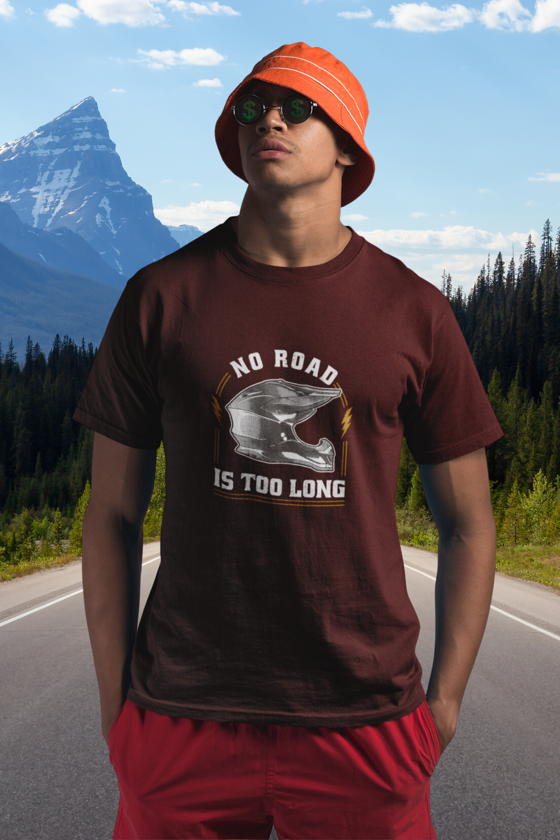 No Road Is Too Long Printed T-Shirt For Men - WowWaves - 13