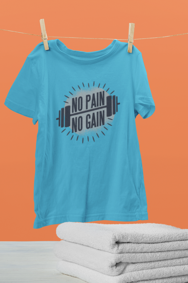 No Pain No Gain Printed Oversized T-Shirt For Men - WowWaves