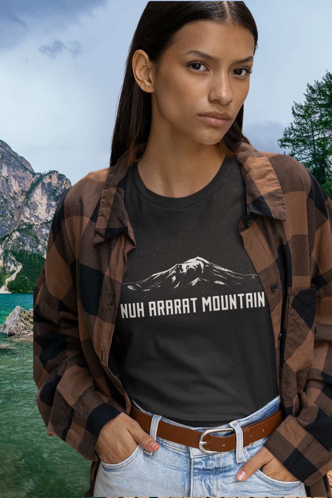 Nuh Ararat Mountain Printed T-Shirt For Women - WowWaves - 5